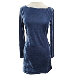 Reformation Navy Long Sleeve Dress